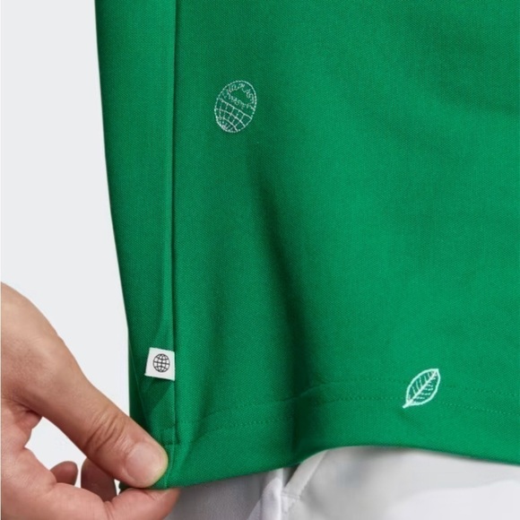 Men’s PLAY GREEN MONOGRAM GOLF POLO SHIRT Size l Green new Adidas - Picture 5 of 9